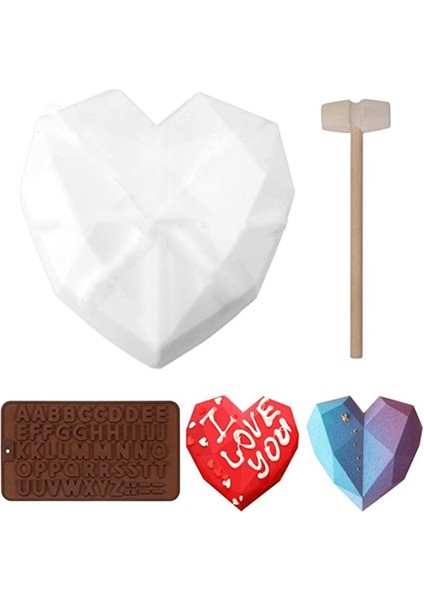 Set3 Stili Aşk Kalp Şekilli Silikon Kalıplar Pasta Kalıbı Tatlı Numara Harfler Fandant Kalıp Mousse Silikon Fırın Kalıbı Pasta Dekorasyon (Yurt Dışından)