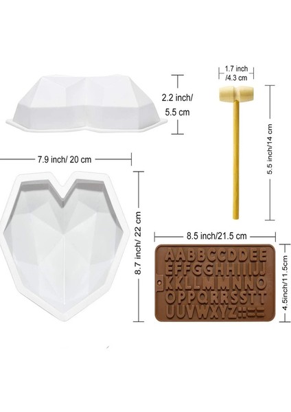 Set3 Stili Aşk Kalp Şekilli Silikon Kalıplar Pasta Kalıbı Tatlı Numara Harfler Fandant Kalıp Mousse Silikon Fırın Kalıbı Pasta Dekorasyon (Yurt Dışından)