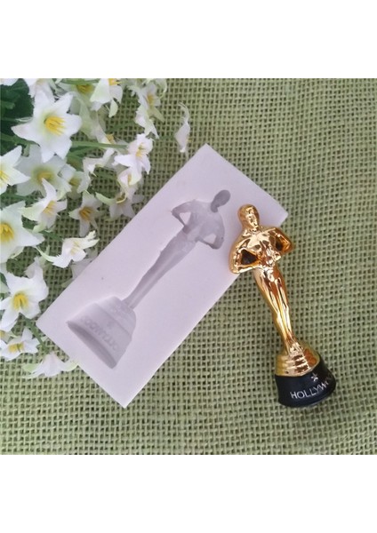 Stili Temizle Oscar Heykel Şekilli Silikon Fondan Çikolata Aroma Taşı Süs Eşyası Reçine Şeker Hamuru Kalıbı Pasta Cupcake Dekorasyon Için (Yurt Dışından)