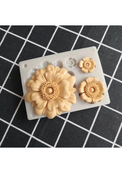 Gri Tarzı 3D Çiçek Şekilli Silikon Kalıp Çikolata Şeker Kurabiye Çikolata Kalıbı Pasta Dantel Süsleme Kil Dıy Kalıp Mutfak Fırın Aracı (Yurt Dışından)