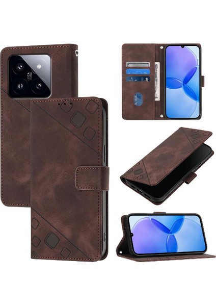 Xiaomi 14 Pro 5g Için Kılıf Cüzdan Kapak Çevirin Kart Tutucu Manyetik Deri (Yurt Dışından)
