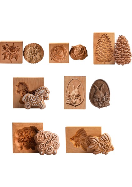 F Stili Ahşap Provence Kurabiye Kalıbı Pres 3D Kek Kabartma Pişirme Kalıbı Araçları Gül Çiçeği Zencefilli Bisküvi Kurabiye Damga Fırın (Yurt Dışından) indirimleri
