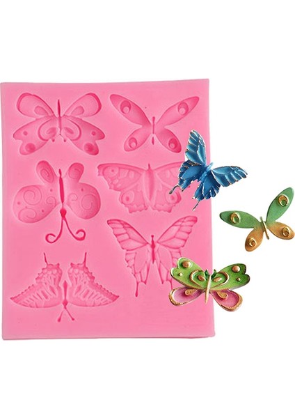 D Stili Kelebekler Silikon Kalıp Fondan Çikolata Epoksi Reçine Şeker Hamuru Kek Süsleme Mutfak Aracı (Yurt Dışından)