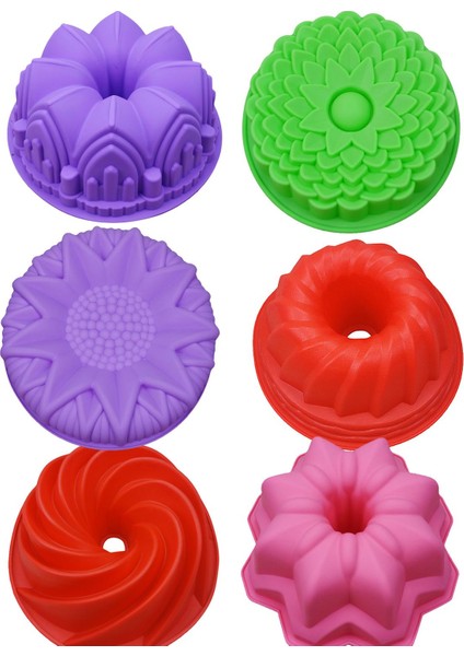 Rastgele Renk Yıldız Stili Silikon Kek Kalıpları Çiçek Tacı Şekilli Pişirme Kalıbı Mutfak Aracı 3D Ekmek Hamur Kalıbı Pizza Tavası Dıy Doğum Günü Düğün Partisi (Yurt Dışından) fiyatları