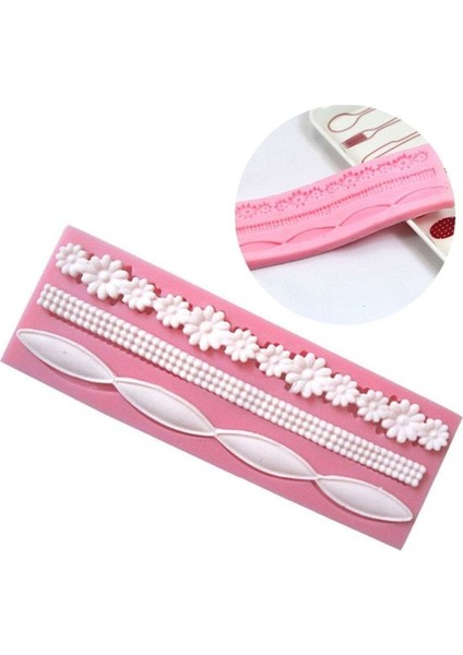 No.1 Tarzı 3D Dantel Çiçek Boncuk Zincir Silikon Pasta Dantel Kalıbı Cake Decorating Fırın Kalıpları Şeker Hamuru Pastacılık Aracı (Yurt Dışından)