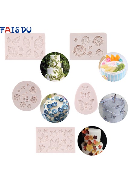 Papatya Stili 3D Silikon Çeşitli Şekil Kalıplar Akçaağaç Yaprağı Fondan Yapışmaz Pişirme Çikolata Cupcake Pişirme Kalıbı Dıy Pasta Dekorasyon Kalıbı (Yurt Dışından)