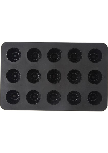 Siyah Stil 15 Kupa Fransız Kremalı Kek Kalıbı Silikon Şeker Yapıcı Muffin Jöle Kek Tavası Pişirme Araçları (Yurt Dışından)