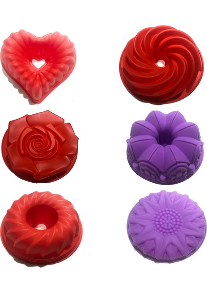 Rastgele Renk Stili4 Stili Silikon Kek Kalıpları Çiçek Tacı Şekilli Pişirme Kalıbı Mutfak Aracı 3D Ekmek Hamur Kalıbı Pizza Tavası Dıy Doğum Günü Düğün Partisi (Yurt Dışından)