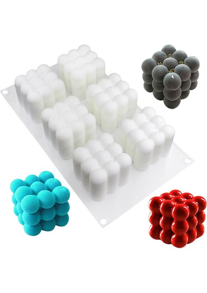 6 Boşluk B Stili Silikon Küp Balon Kalıbı 3D Kare Şekilli El Yapımı Mutfak Pişirme Kalıpları Için Dıy Tatlı Çikolata Mousse Kek Mum Alçı Kalıpları (Yurt Dışından) fiyatları