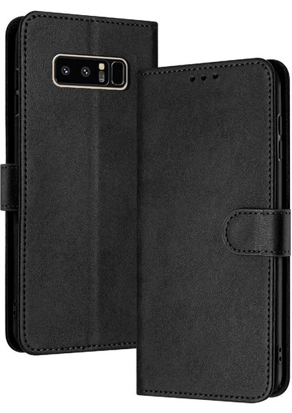 Kart Yuvası Saf Renk ile Samsung Galaxy Not 8 Pu Deri Için Flip Case (Yurt Dışından)