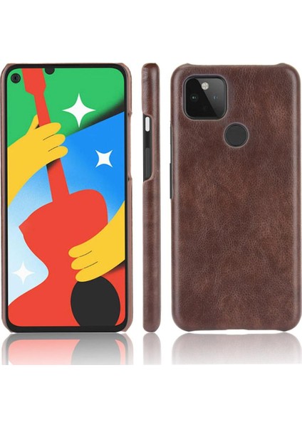 Google Piksel 4A 5g Lychee Desen Anti Scratch Koruyucu Için Retro Kılıf (Yurt Dışından)