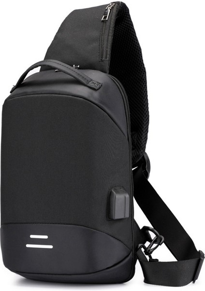 Çok Fonksiyonlu Büyük Kapasiteli Şarj Edilebilir Seyahat Güvenlik Çantası Hırsızlığa Karşı Omuz Dış Mekan Siyah (Yurt Dışından)