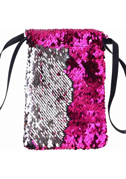 Kızlar Pullu Bozuk Para Çantaları Kart Anahtar Tutucu Değişim Organizatör Sevimli Puantiyeli Para Kesesi Taşınabilir Küçük Cüzdan Çanta Kılıf Gül Kırmızı Gümüş (Yurt Dışından)