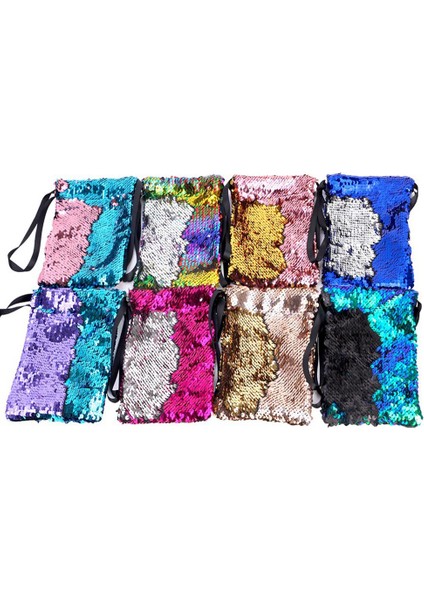 Kızlar Pullu Bozuk Para Çantaları Kart Anahtar Tutucu Değişim Organizatör Sevimli Puantiyeli Para Kesesi Taşınabilir Küçük Cüzdan Çanta Kılıf Gül Kırmızı Gümüş (Yurt Dışından) modelleri