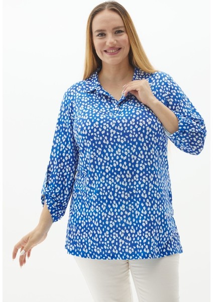 Büyük Beden Yarım Patlı Büyük Pauntiyeli Bluz