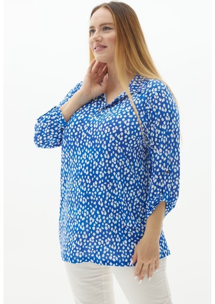 Büyük Beden Yarım Patlı Büyük Pauntiyeli Bluz modelleri