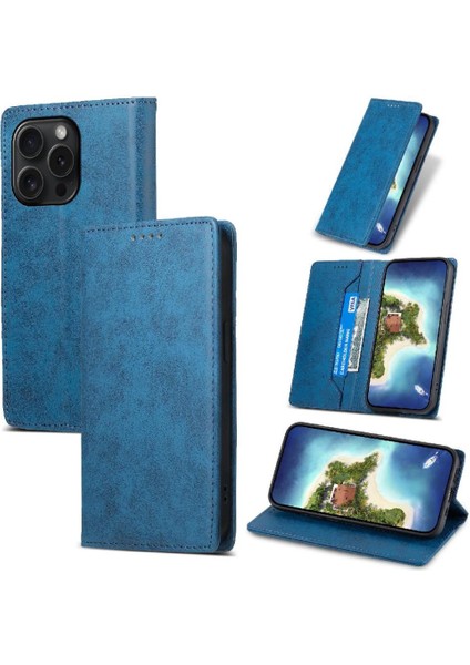 IPhone 15 Için Flip Case Pro Iş Rahat Kickstand Darbeye Kart Yuvası (Yurt Dışından)