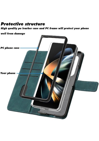 Samsung Galaxy Z Için Telefon Kılıfı Fold 6 Kickstand Manyetik Kart Yuvaları Kapak (Yurt Dışından)