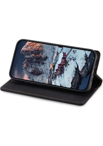 IPhone 12 Için Flip Case Iş Rahat Kickstand Tpu Kart Yuvası Darbeye (Yurt Dışından)