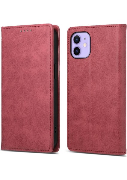 IPhone 12 Için Flip Case Iş Rahat Kickstand Tpu Kart Yuvası Darbeye (Yurt Dışından)