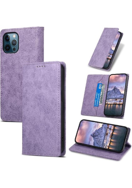 IPhone 12 Için Flip Case Pro Max Kart Yuvası Darbeye Tpu Iş Rahat (Yurt Dışından)
