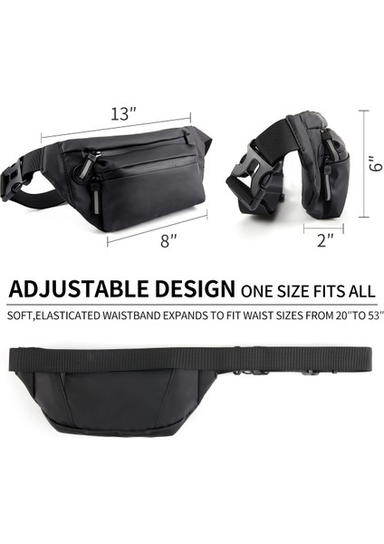 Kadın Su Geçirmez Moda Dış Mekan Messenger Çanta Büyük Kapasiteli Nötr Kalça Siyah (Yurt Dışından) fırsatları