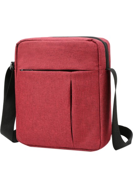Erkek Omuz Çapraz Çanta Küçük Kare Moda Günlük Kırmızı (Yurt Dışından)