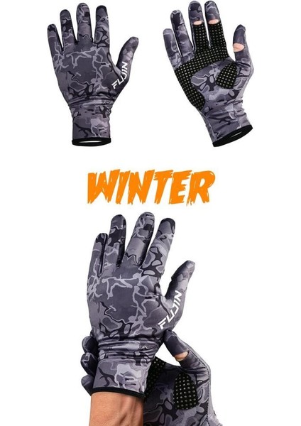 Pro Angler Winter Gloves Black Camo (L/xl)