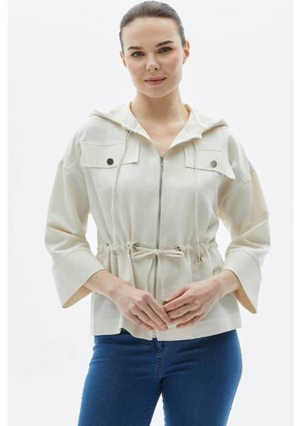 Düşük Kol Kapak Cepli Beli Büzgülü Ceket indirimleri
