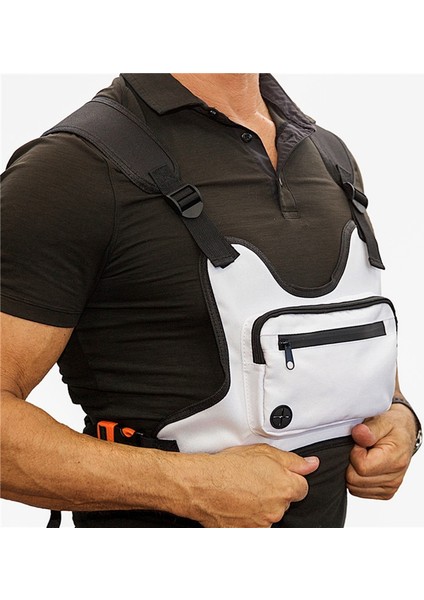 Mini Erkekler Göğüs Rig Sokak Açık Spor Tırmanma Omuz Çantası Telefon Para Kemeri Beyaz (Yurt Dışından) fırsatları