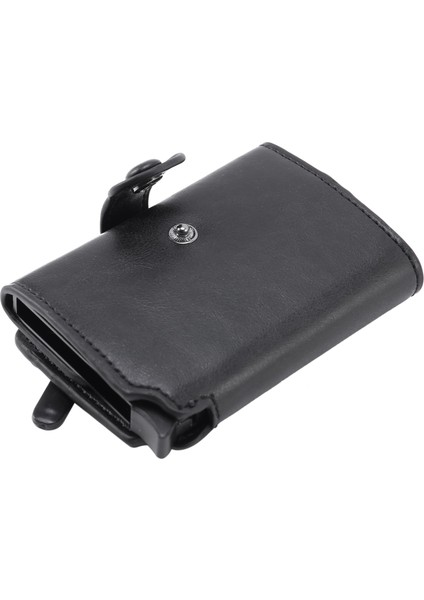 En Kaliteli Erkek Akıllı Cüzdan Moda Düğme Para Çantası Metal Alüminyum Otomatik -Up Rfıd Sikke Çanta (Siyah) (Yurt Dışından) fırsatları