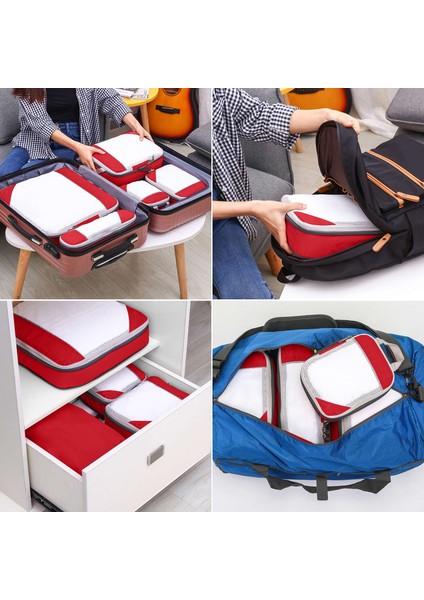 Seyahat Taşınabilir Sıkıştırma Saklama Çantası 6 Parça Su Geçirmez Giyim Iç Bitirme Sıkıştırılabilir Çift Fermuarlı Organizasyon Mavi (Yurt Dışından) fırsatları