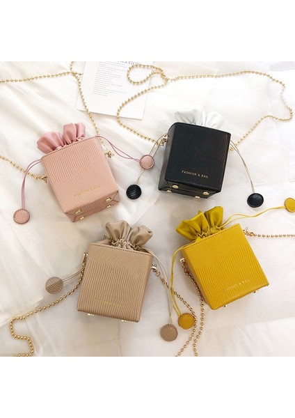 Bayan Çanta Kore Versiyonu Kova ile Moda Tek Omuz Mini Inci Kadın Messenger Pembe (Yurt Dışından) fiyatları