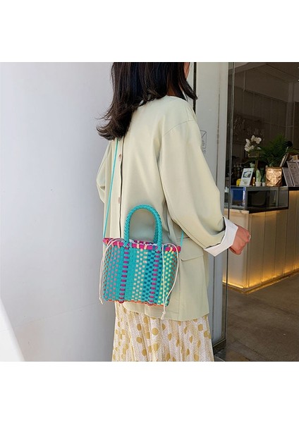 Küçük Messenger Omuz Çantası Bayanlar Basit Çanta Yaz Seyahat Için Crossbody Çanta Dokuma (Yurt Dışından) modelleri