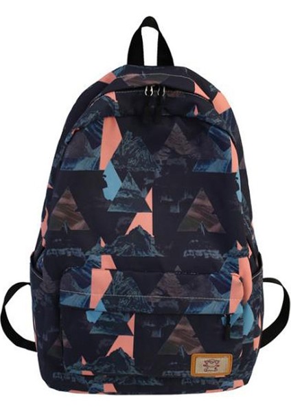 Naylon Sırt Çantaları Vahşi Baskı Öğrenci Çantaları Büyük Kapasiteli Dış Mekan Siyah (Yurt Dışından)