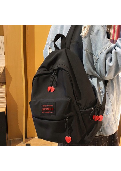 Yeni Su Geçirmez Naylon Sırt Çantası Bayan Kalp Şeklinde Ipli Seyahat Çantası Sarı (Yurt Dışından) fiyatları