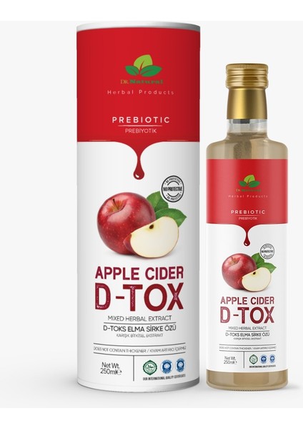 Dr. Natural 2 Adet Elma Özlü Sirke Prebiyotik Detox Sirkesi 250 ml