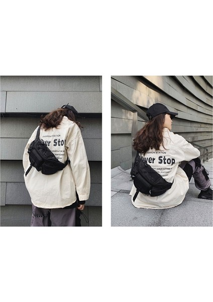 Crossbody Çanta Oxford Kumaş Göğüs Işleme Kemeri Bundy Erkekler ve Kadınlar Hip Hop Sokak (Yurt Dışından) fiyatları