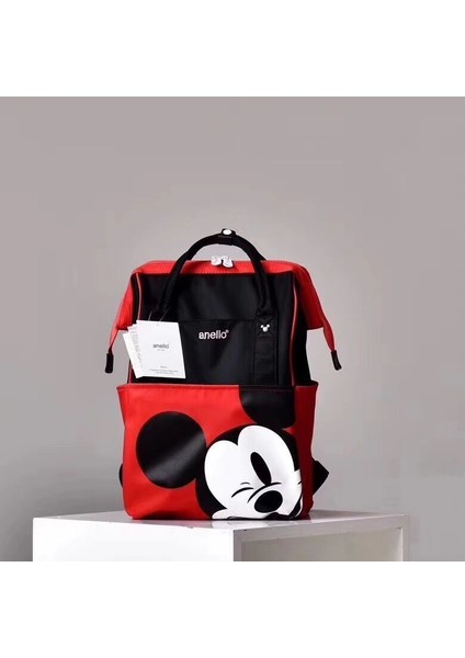 Sırt Çantası Işlemeli Kontrast Renk Mickey Çok Fonksiyonlu Büyük Kapasiteli Seyahat Çantası (Yurt Dışından)