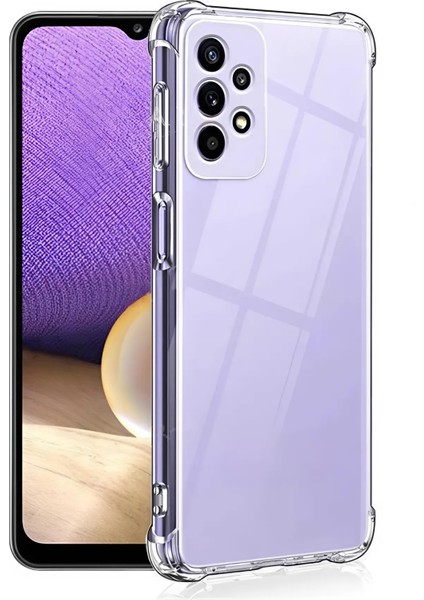 Galaxy A73 Uyumlu Şeffaf Silikon Kılıf Darbe Önleyici Köşe ve Kamera Korumalı Yüksek Koruma