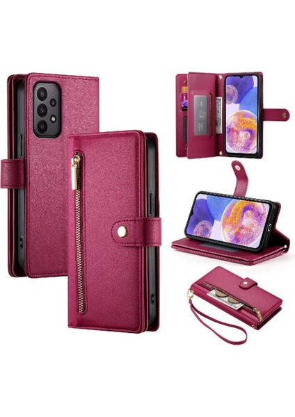 Samsung Galaxy M23 5g Kickstand Cüzdan Bölmesi Bilek Için Flip Case (Yurt Dışından) modelleri