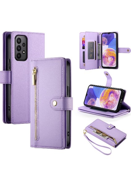 Samsung Galaxy M23 5g Kickstand Cüzdan Bölmesi Bilek Için Flip Case (Yurt Dışından)