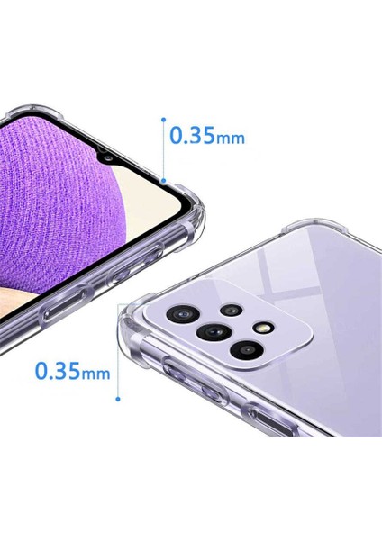 Galaxy A13 4g Uyumlu Şeffaf Silikon Kılıf Darbe Önleyici Köşe ve Kamera Korumalı Yüksek Koruma
