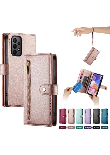 Colorful Shop Samsung Galaxy M23 5g Kickstand Cüzdan Bölmesi Bilek Için Flip Case (Yurt Dışından)