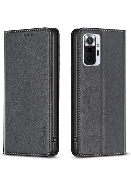 Xiaomi Redmi Not 10 Için Flip Case Pro Max Pu Deri Manyetik Cüzdan Yuvası (Yurt Dışından)