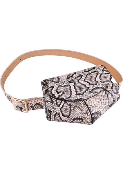 Kadın Fanny Paketi Bayanlar Moda Bel Kemeri Çantası Mini Küçük Omuz Çantaları Yılan Pembe (Yurt Dışından)