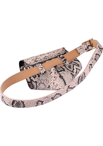 Kadın Fanny Paketi Bayanlar Moda Bel Kemeri Çantası Mini Küçük Omuz Çantaları Yılan Pembe (Yurt Dışından) fiyatları