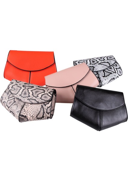 Kadın Fanny Paketi Bayanlar Moda Bel Kemeri Çantası Mini Küçük Omuz Çantaları Yılan Pembe (Yurt Dışından) modelleri