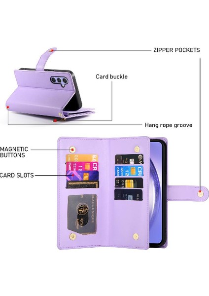 Samsung Galaxy A54 5g Bilek Kayışı Cüzdan Bölmesi Kartı Için Flip Case (Yurt Dışından) modelleri
