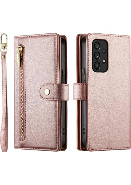 Samsung Galaxy Için Flip Case A53 5g Çok Fonksiyonlu Kart Yuvaları Bilek Kayışı (Yurt Dışından)